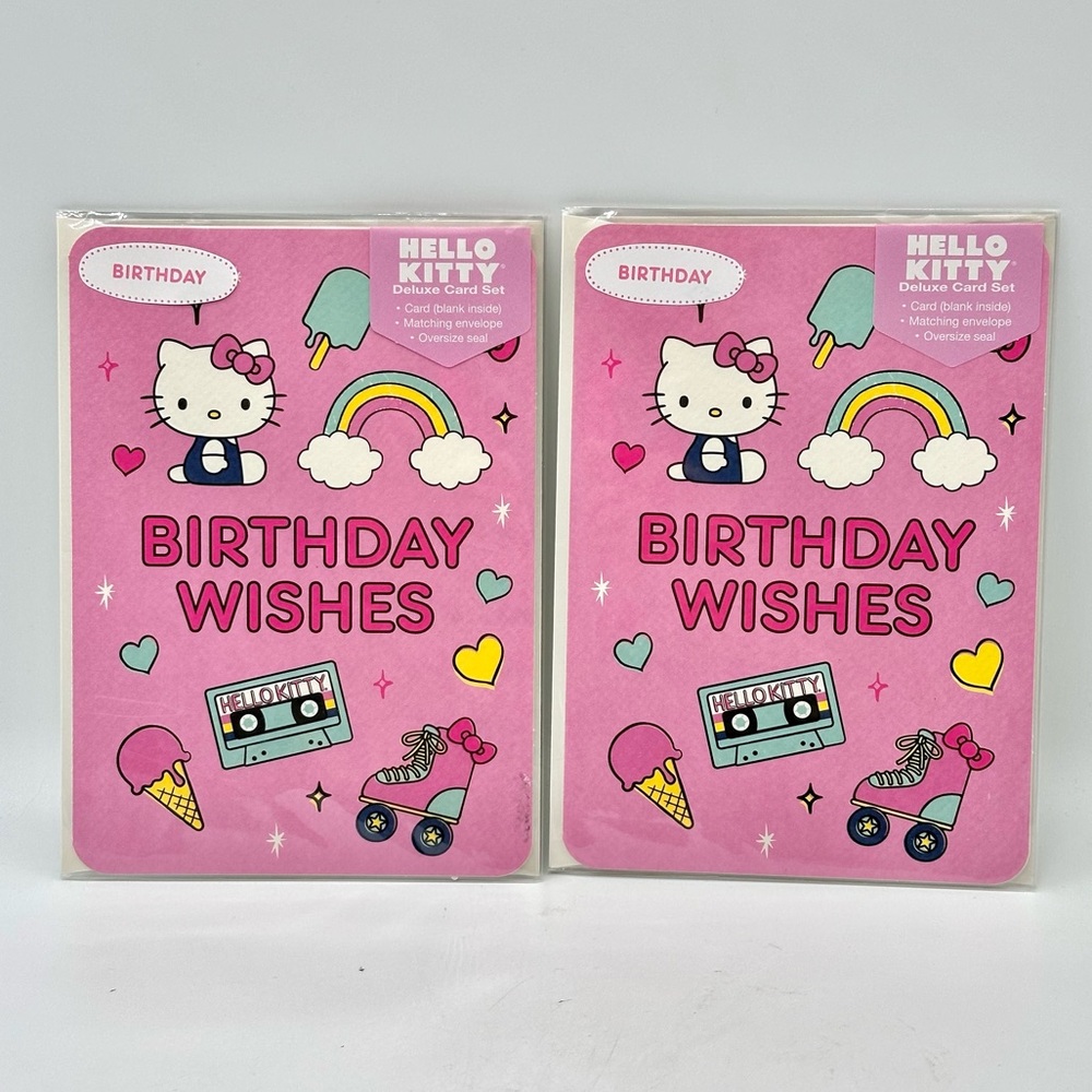 Sanrio Hello Kitty Birthday Wishes Card Set of 2 - Pink